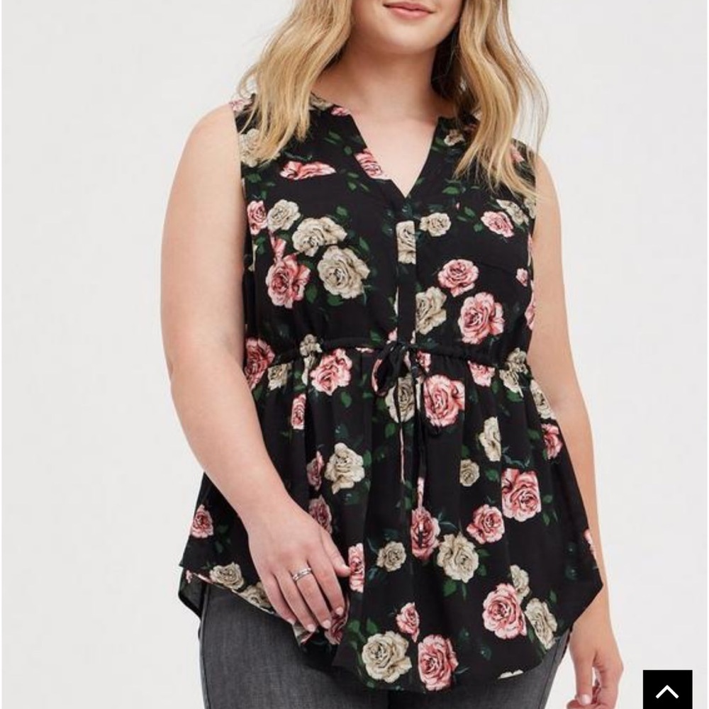 Torrid Emma Babydoll Challis Tunic Top
